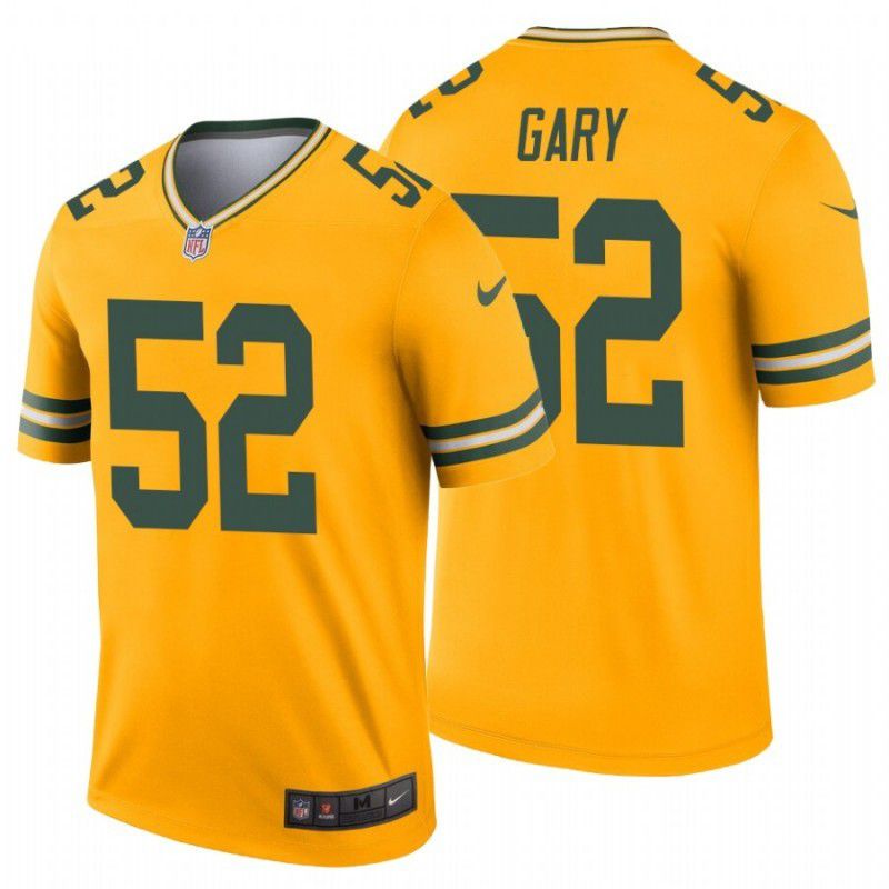 Men Green Bay Packers #52 Rashan Gary Nike Yellow Inverted Legend NFL Jersey